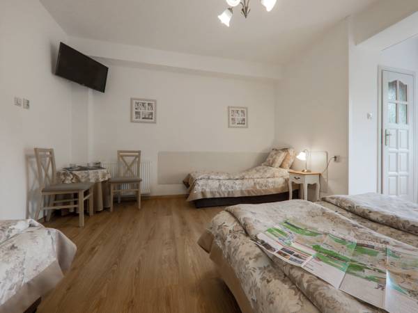 Pokój z łazienką, balkonem i tv 