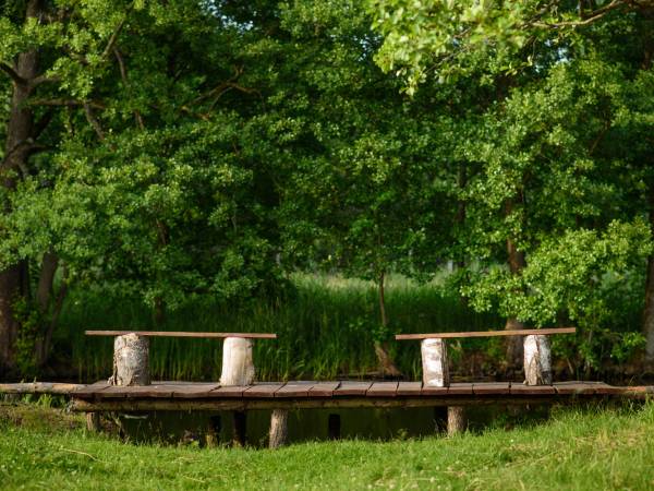 Pomost rzeka Krutynia przy Gościńcu Iznota