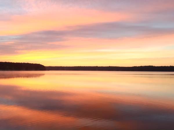 Widok z pomostu jezioro Bełdany