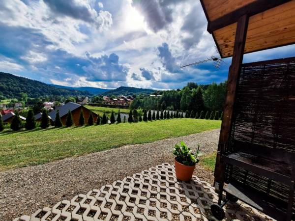 Domki na górze widokowej Plisz