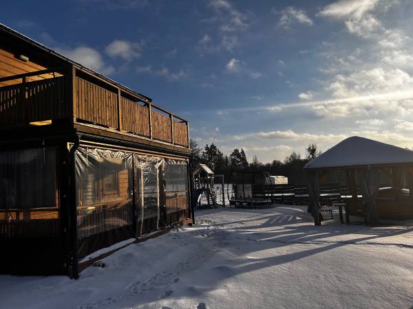 Domki WESTERN HOUSE Giżycko Fuleda Sauna Jacuzzi Kominek
