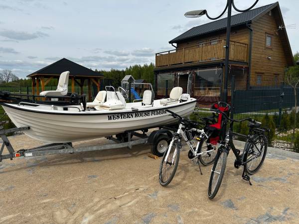 Domki WESTERN HOUSE Giżycko Fuleda Sauna Jacuzzi Kominek