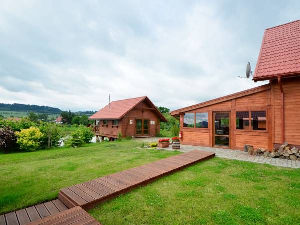 Widok na taras i Rybaczówkę