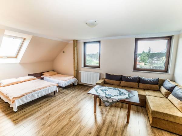 pokój z aneksem kuchennym