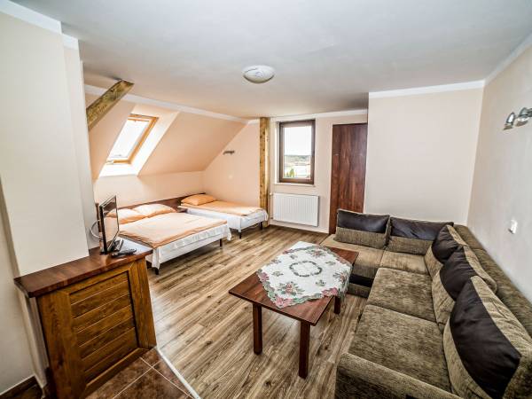 pokój z aneksem kuchennym